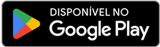 Selo do Google Play com o texto “Disponível no Google Play” e o ícone triangular do Google Play.
